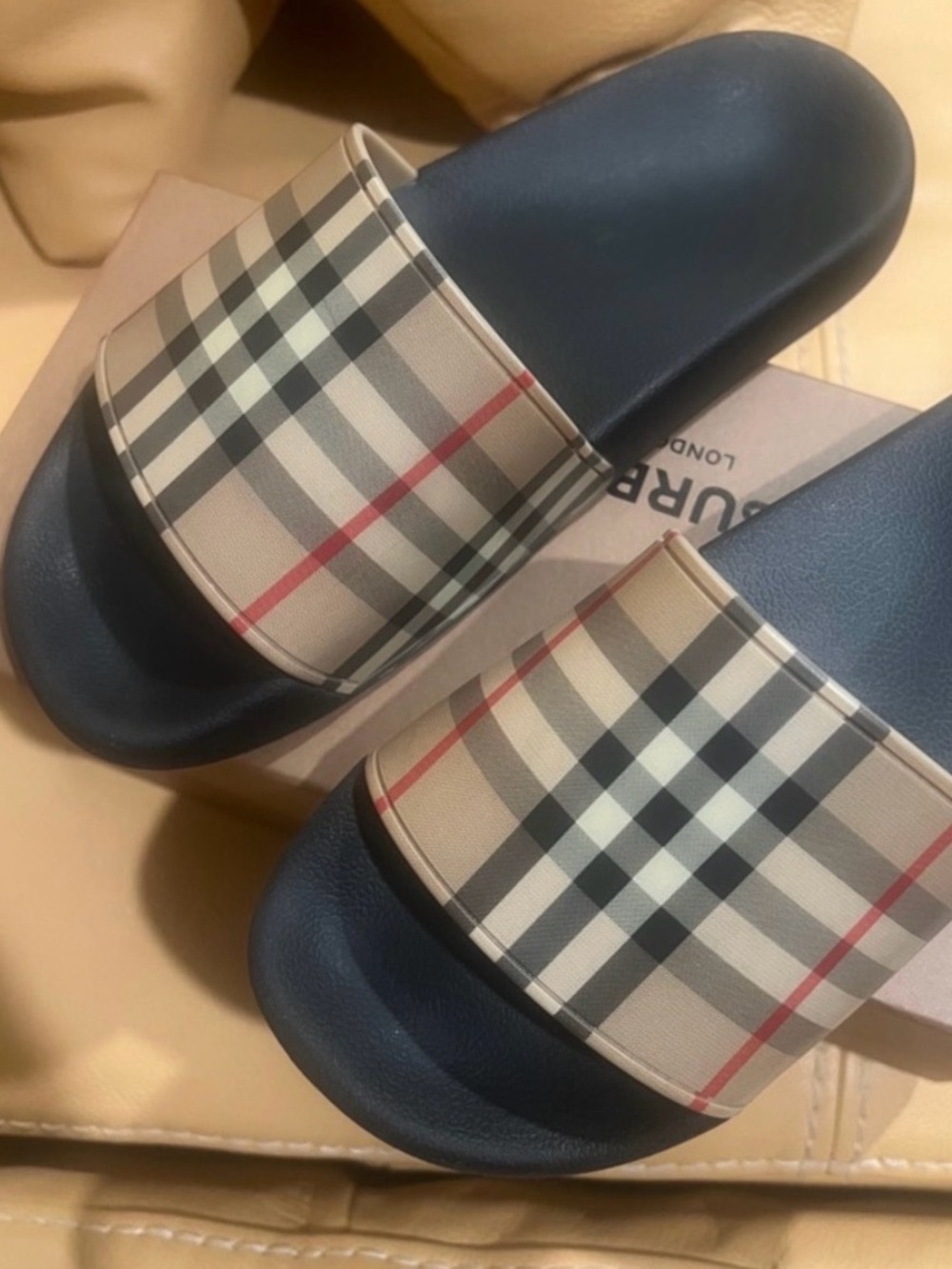 Burberry Furley Vintage Check Slides/ Sandals